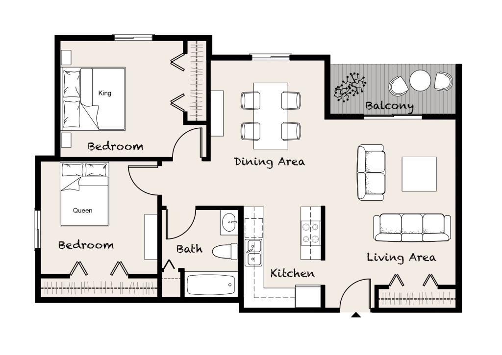 Disposición del clásico - Snowbird's Landing Apartments