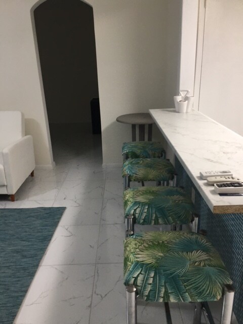 Kitchen Counter and stools - 649 Royal Palm Blvd