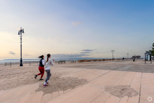 Residents of Brighton Beach love to take advantage of Ocean Parkway Promenade.