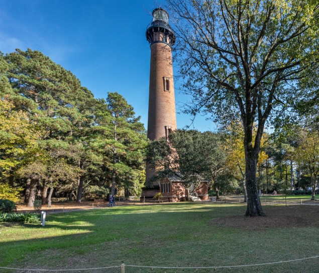 Locals love visiting the Currituck Beach Lighthouse, and for those feeling adventurous, climbing to the top offers a breathtaking view.