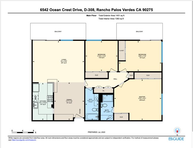 Floor plan 3 bedrooms, 2 baths - 6542 Ocean Crest Dr