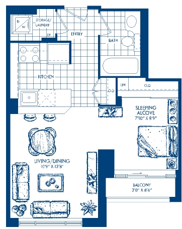 1BR/1BA - The Bay Club