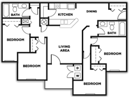 4BR/2BA - University Courtyard