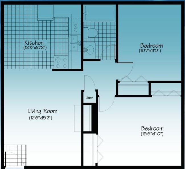 2 Bedroom 1 Bathroom - Sierra Carmichael Apartments