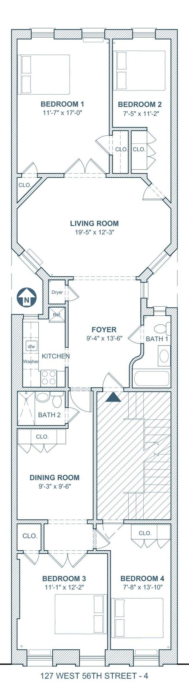 Plano de planta - 127 West 56th Street