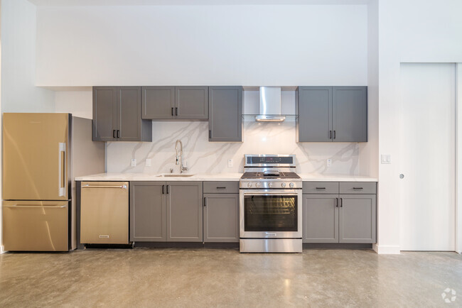 Gourmet Kitchen with Stainless Appliances & Wood Cabinetry - Six50Live, Menlo Park