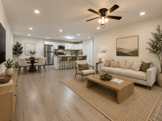 3 Bedroom Living Room - Foster Heights Apartments