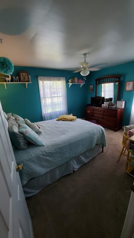 The room is now a darker shade of blue9much more appealing). Room comes unfurnished however a bed frame is available if needed. - 1215 Eisenhower Dr