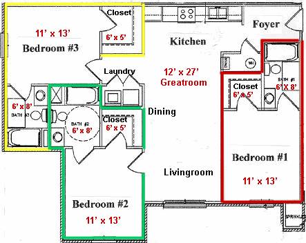 3 HAB/3 BA - Golden Student Housing