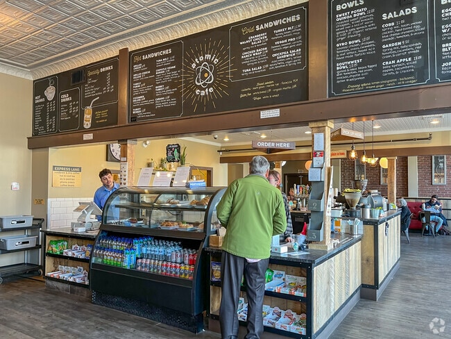 Atomic Cafe in Beverly has a large area for dining or catching up on some work.