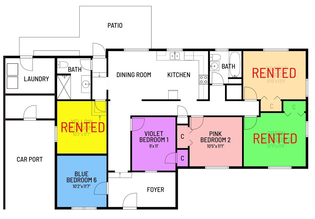 Select availible room - 4120 Angol Pl