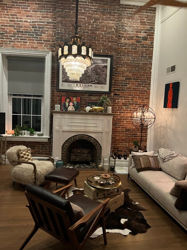Living room and fireplace - 163 Water St