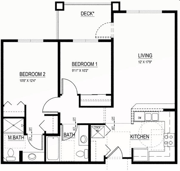 Plano de planta - The Cambridge Apartments