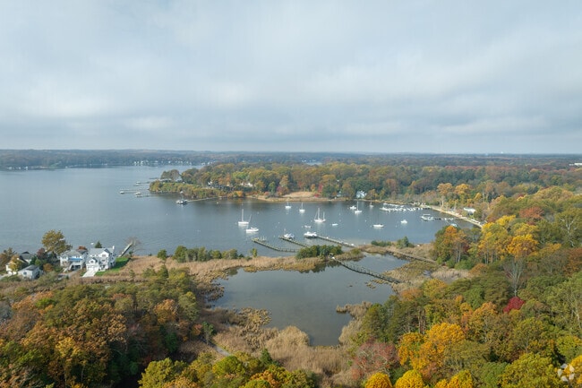 Sullivan Cove provides a safe harbor for boats.