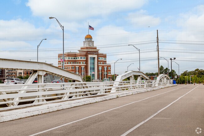The bridge from Tulsa to Jenks features a pedestrian walkway for residents to enjoy.