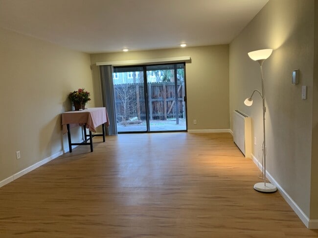 living room looking into patio -luxury wood print vinyl - 2227 Canyon Blvd