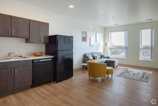 Modelo 1BR, 1BA - 673SF - Kenosha Uptown Lofts