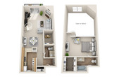 1 Bedroom 1.5 Bath 893 SQ FT 