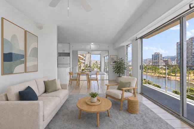 Photo - Waikiki 1BR/1BA with Ala Wai Canal & Mountain Views — Wraparound Lanai, Utilities Included Apartment
