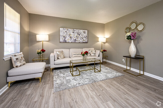 2BR, 1BA - 865SF - Living Room - Bayou Apartments