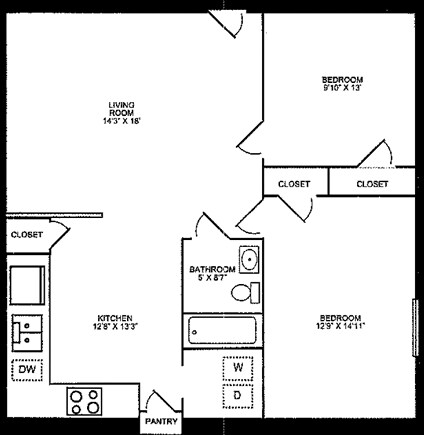 2BR/1BA - Stratford Apartments