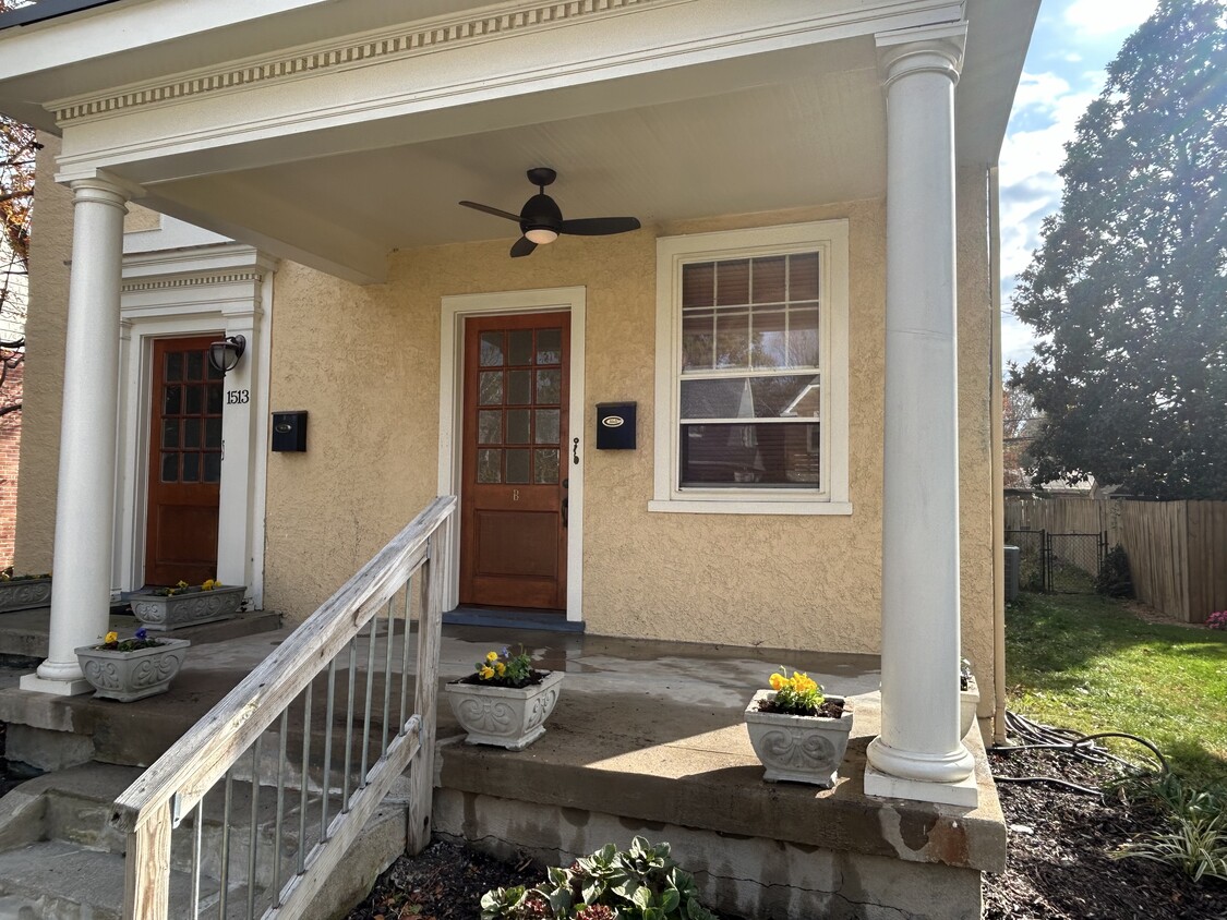 Pretty front porch with ceiling fan for hot days! - 1513 Bellevue Ave