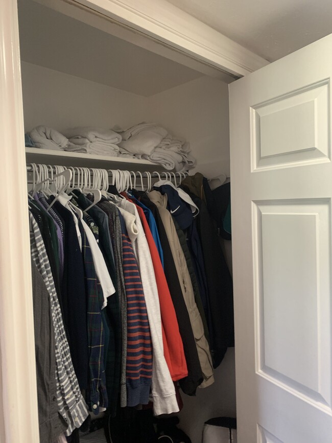 Bedroom closet with hanging rack and shelf for storage space - 717 E 5th Ave