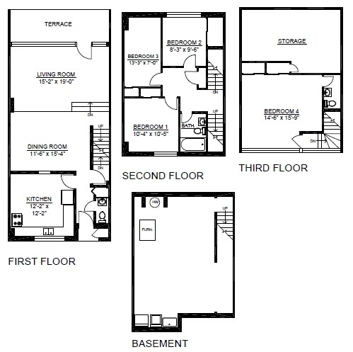 4 chambres/3 salles de bain - Potsdam Townhouses