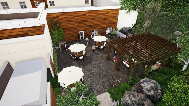 Community Patio with Seating - Skyview Park Apartments - A 55+ Community