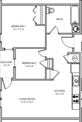 2BR/1BA - The Vineyard