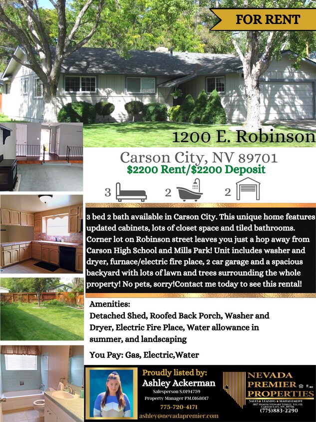 1200 E Robinson St, Carson City, NV 89701 House Rental in Carson City