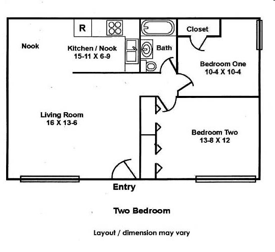 2BR/1BA - Greenbriar Apartments