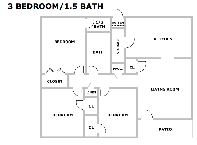 3 HAB/1.5 BA - Townsquare