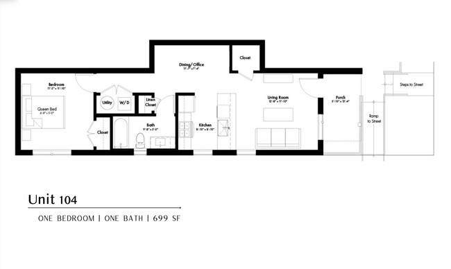 Apartment 104 Floor Plan - The Clermont