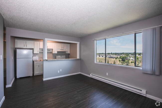 Broadmoor Apartments living room and kitchen - Broadmoor