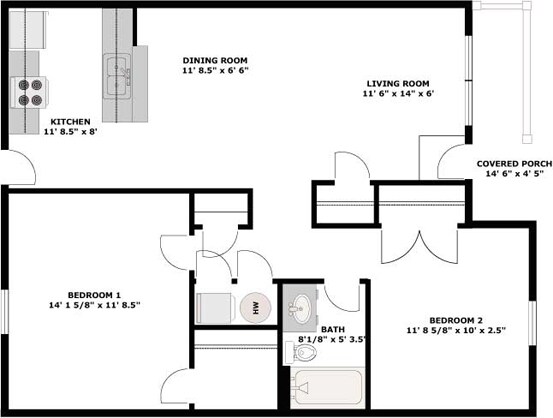 2HAB/1BA - Hanover Estates I