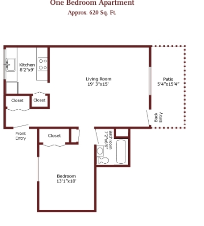 1HAB/1BA - Medical Center Courts