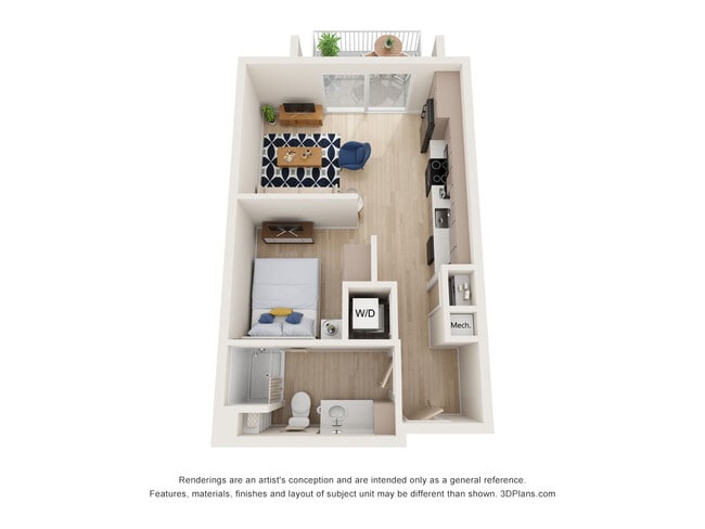 Studio Floorplan - the BLU on Lorraine
