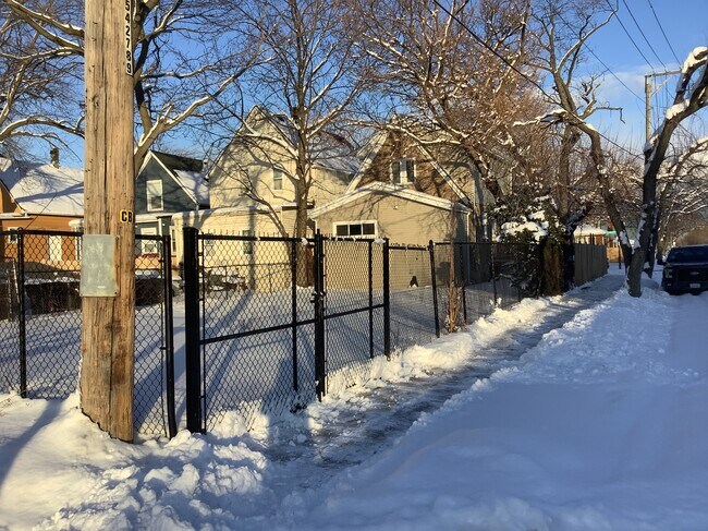 Rear view/parking gate - 400 N Lawler Ave