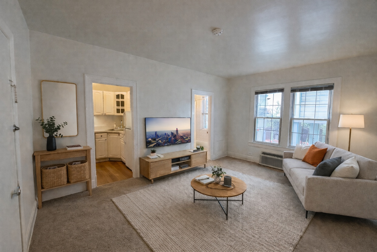 AI edit of living space - 7347 Wisconsin Ave