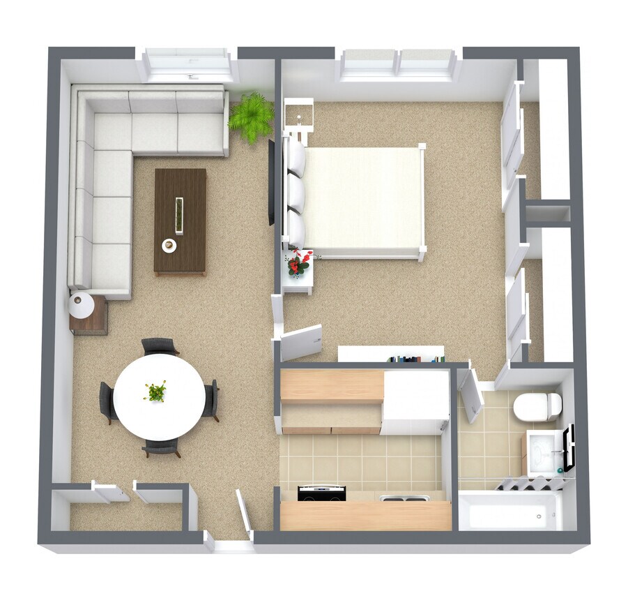 Plano de planta - Woodland Apartments
