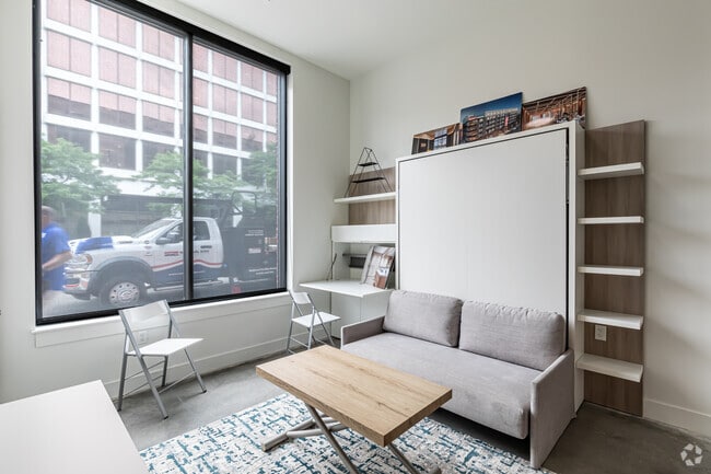 Studio - 501SF - Living Area - The Brit Apartments