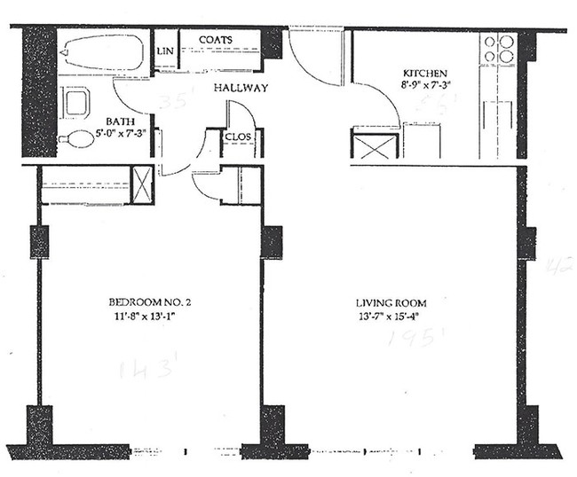 1 habitación - Midway Gardens Apartments