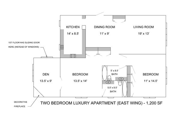 Unit 1 Layout - 5525 Glenridge Dr