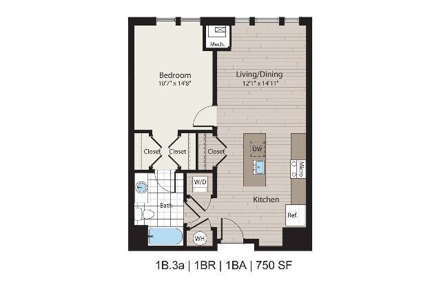 1B.3a 1BD/1BA 750 SF - ICON Residences at The Rotunda