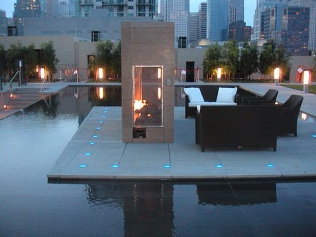 Exterior Fireplace Reflecting Pool - 425 1st St
