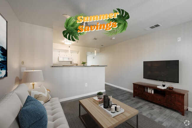 1 BD, 1 BA - Living Room - Fremont Villas