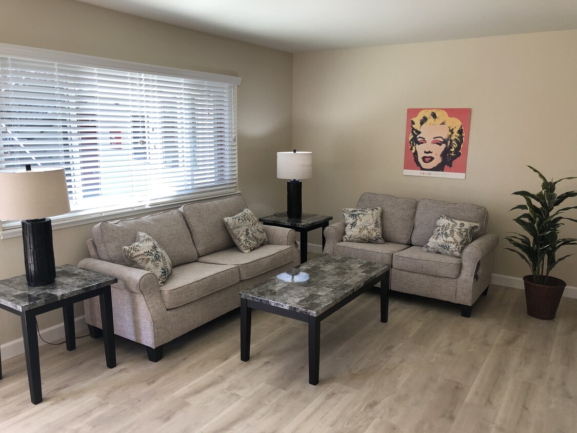A large, bright living room. - 1776 Monroe St