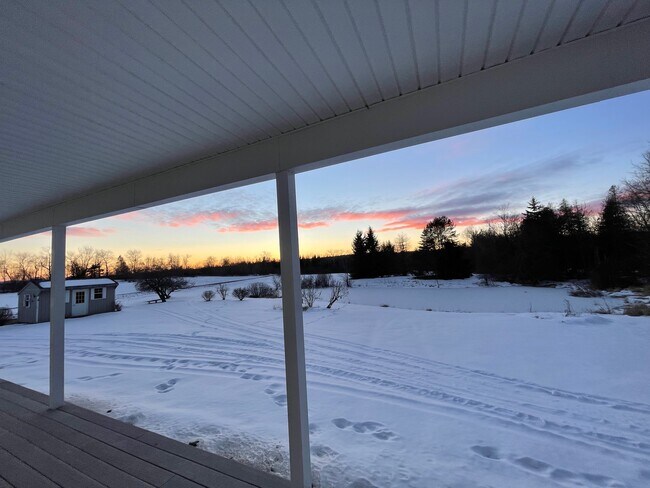 Front porch overlooking pond - 358 Kenduskeag Levant Rd