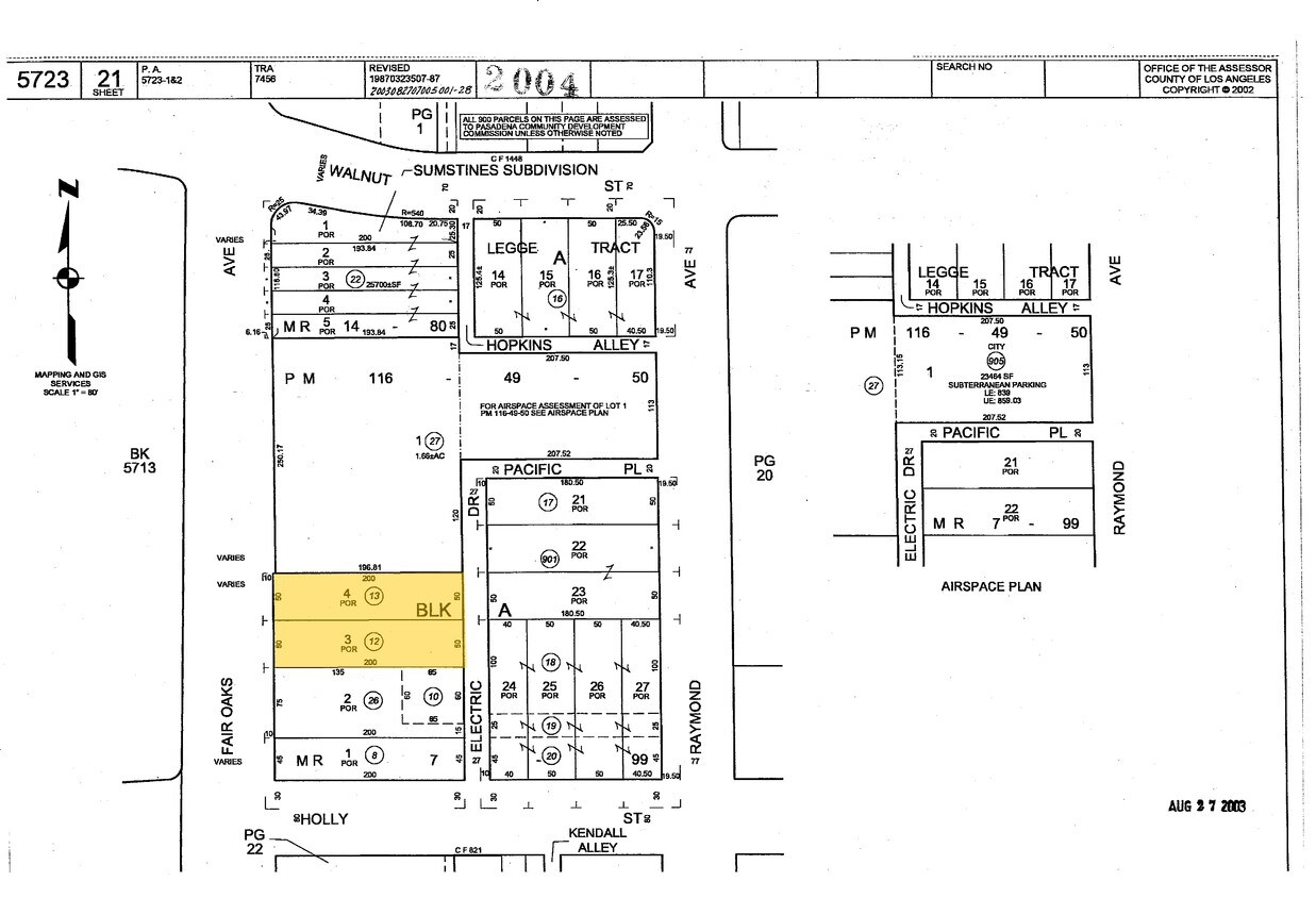 Mapa de la parcela - 130-140 N Fair Oaks Ave